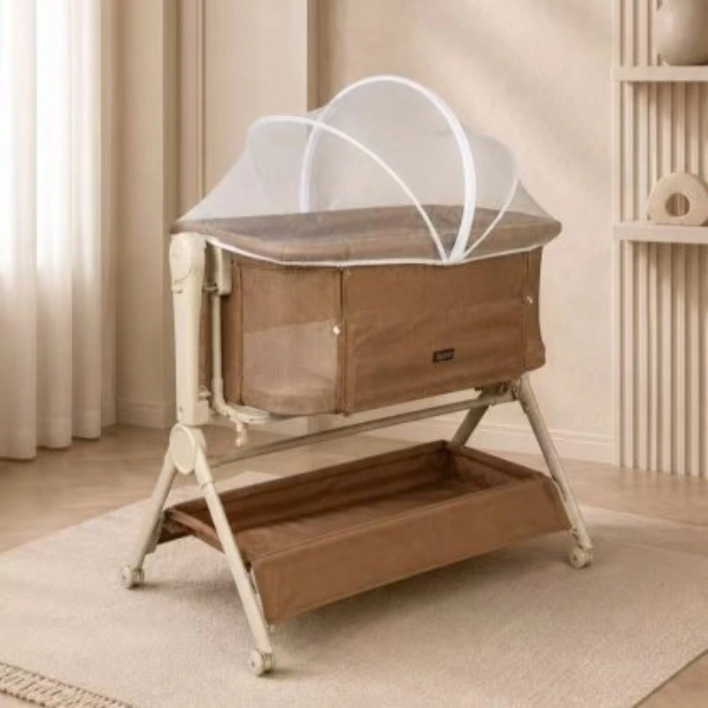 עריסה נצמדת FLOW כולל נדנוד מבית BÉBÉ מוקה — MR BABY