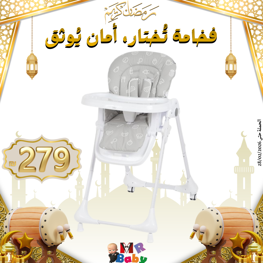 כיסא אוכל גבוה סילבר 2 טוויגי — MR BABY